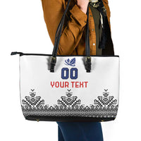 Custom Romania Rugby Leather Tote Bag White Version Retro Style