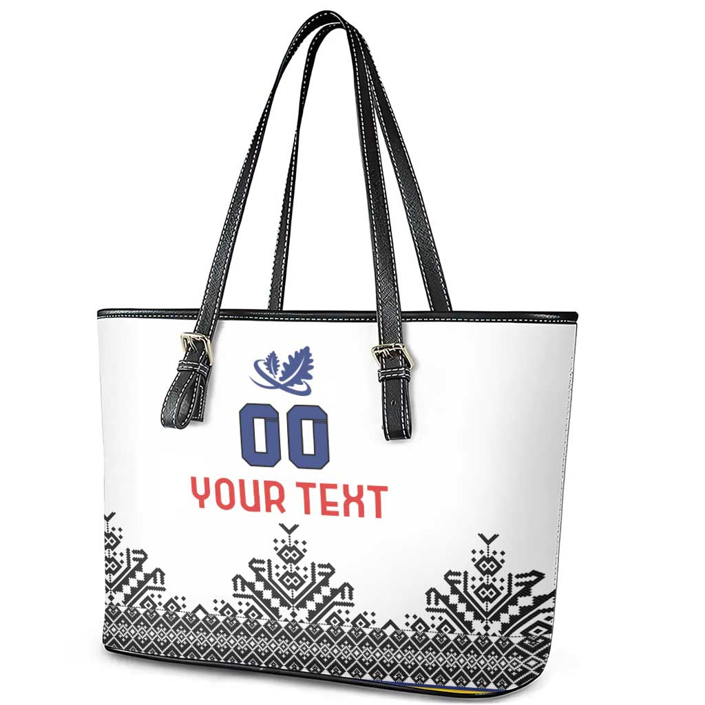 Custom Romania Rugby Leather Tote Bag White Version Retro Style
