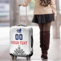 Custom Romania Rugby Luggage Cover White Version Retro Style