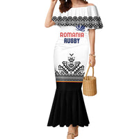 Custom Romania Rugby Mermaid Dress White Version Retro Style