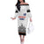 Custom Romania Rugby Off The Shoulder Long Sleeve Dress White Version Retro Style