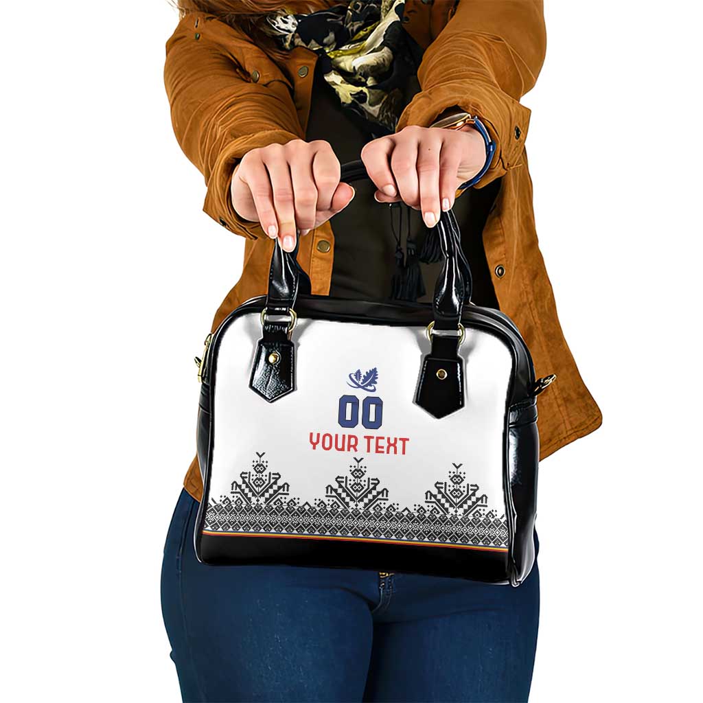 Custom Romania Rugby Shoulder Handbag White Version Retro Style - Wonder Print Shop