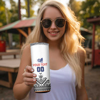 Custom Romania Rugby Skinny Tumbler White Version Retro Style - Wonder Print Shop