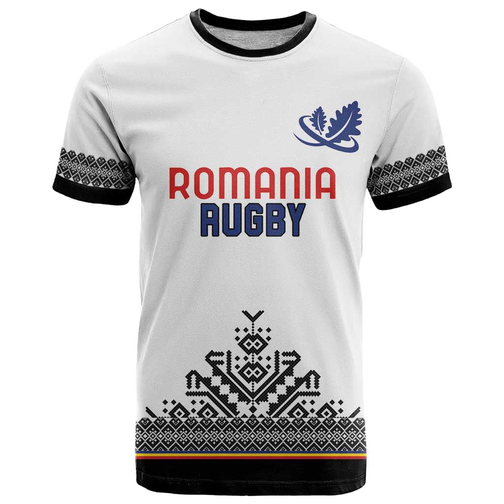 Custom Romania Rugby T Shirt White Version Retro Style - Wonder Print Shop