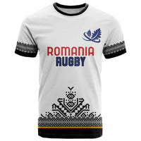 Custom Romania Rugby T Shirt White Version Retro Style - Wonder Print Shop