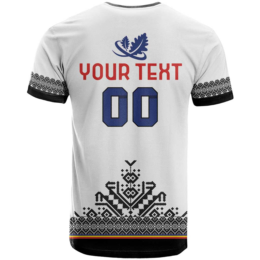 Custom Romania Rugby T Shirt White Version Retro Style - Wonder Print Shop