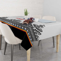 Custom Romania Rugby Tablecloth White Version Retro Style - Wonder Print Shop