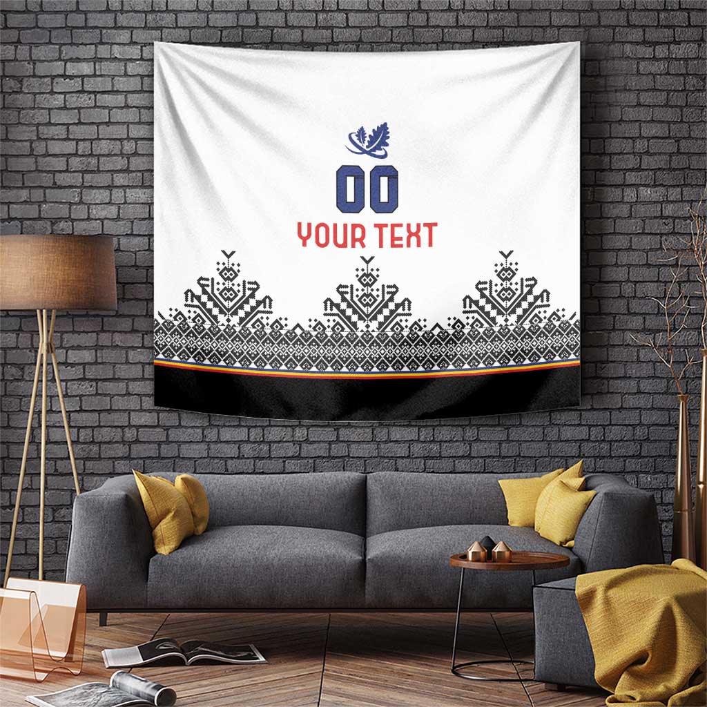 Custom Romania Rugby Tapestry White Version Retro Style - Wonder Print Shop