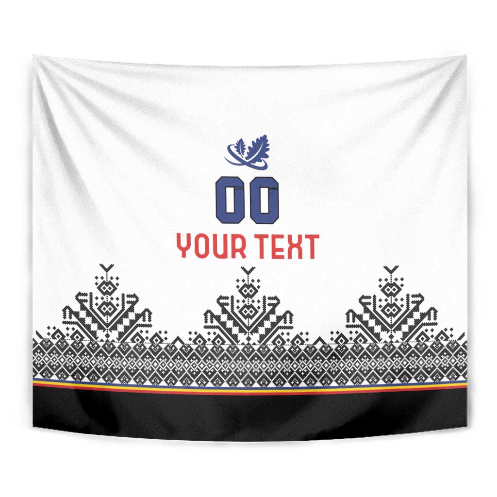 Custom Romania Rugby Tapestry White Version Retro Style - Wonder Print Shop