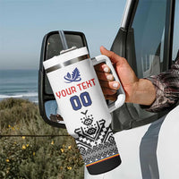 Custom Romania Rugby Tumbler With Handle White Version Retro Style - Wonder Print Shop