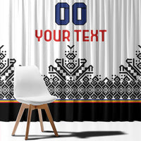 Custom Romania Rugby Window Curtain White Version Retro Style - Wonder Print Shop