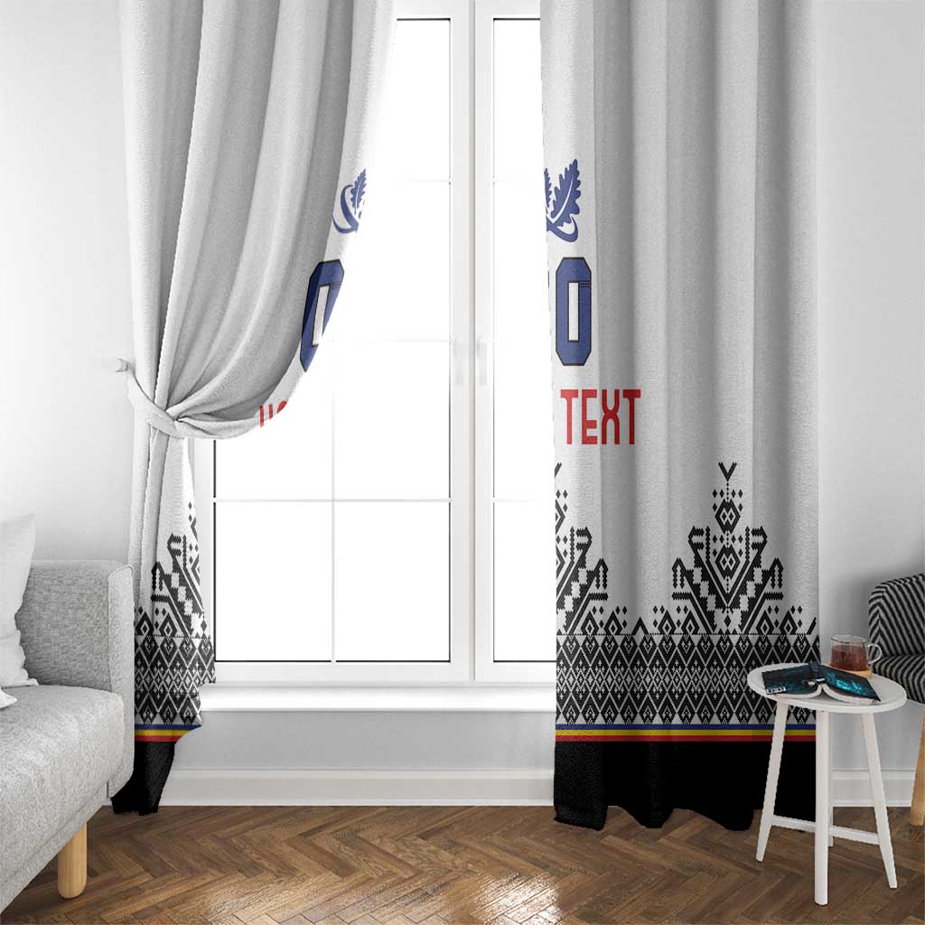 Custom Romania Rugby Window Curtain White Version Retro Style - Wonder Print Shop