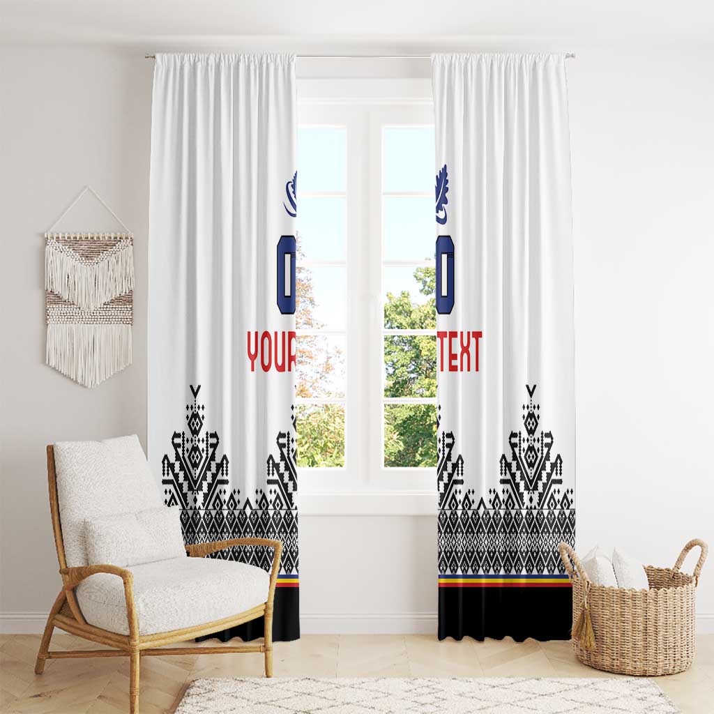 Custom Romania Rugby Window Curtain White Version Retro Style - Wonder Print Shop