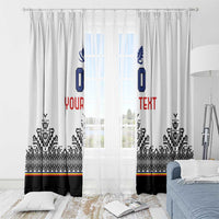 Custom Romania Rugby Window Curtain White Version Retro Style - Wonder Print Shop