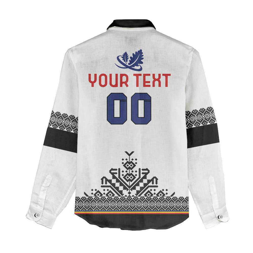 Custom Romania Rugby Women Casual Shirt White Version Retro Style - Wonder Print Shop