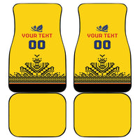 Custom Romania Rugby Car Mats Yellow Version Retro Style