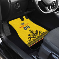 Custom Romania Rugby Car Mats Yellow Version Retro Style