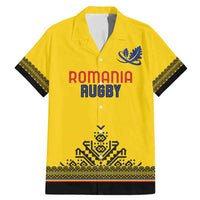 Custom Romania Rugby Family Matching Mermaid Dress and Hawaiian Shirt Yellow Version Retro Style