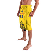 Custom Romania Rugby Lavalava Yellow Version Retro Style