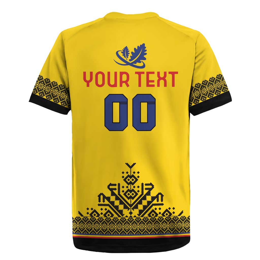 Custom Romania Rugby Rugby Jersey Yellow Version Retro Style - Wonder Print Shop