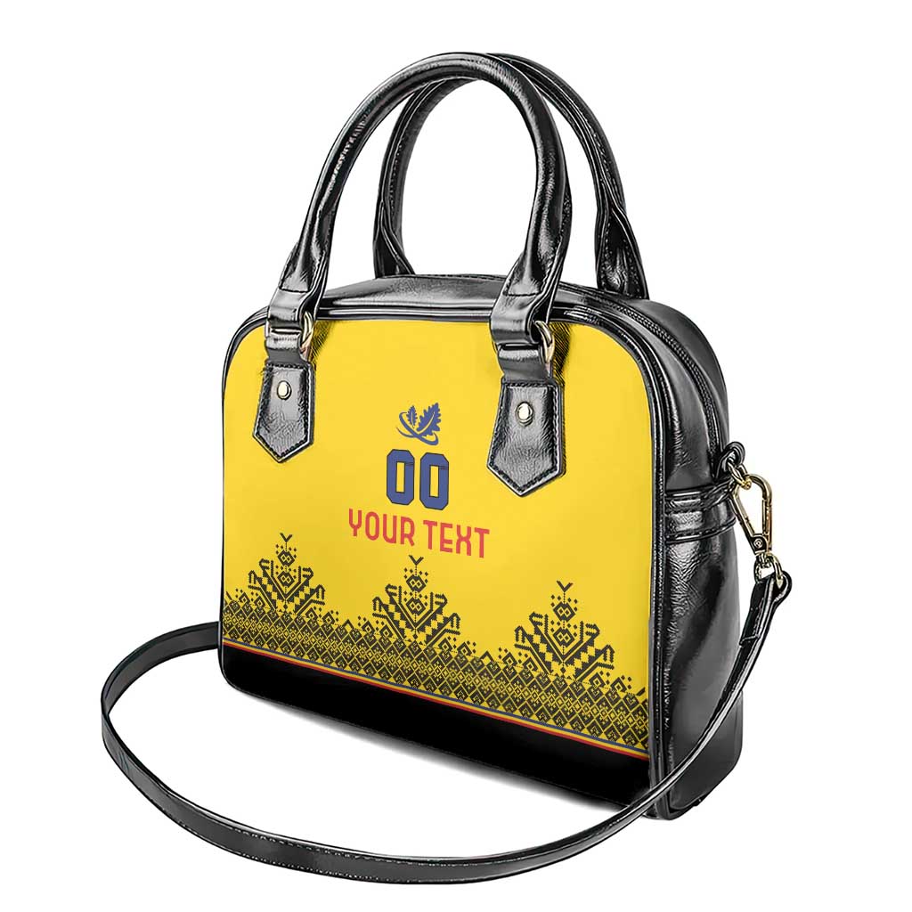 Custom Romania Rugby Shoulder Handbag Yellow Version Retro Style - Wonder Print Shop