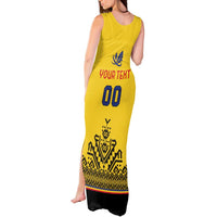 Custom Romania Rugby Tank Maxi Dress Yellow Version Retro Style - Wonder Print Shop