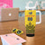 Custom Romania Rugby Tumbler With Handle Yellow Version Retro Style - Wonder Print Shop