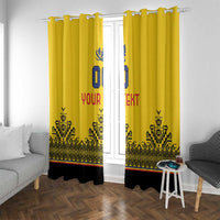 Custom Romania Rugby Window Curtain Yellow Version Retro Style - Wonder Print Shop