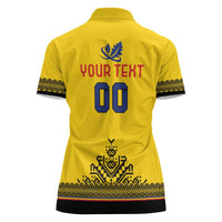 Custom Romania Rugby Women Polo Shirt Yellow Version Retro Style - Wonder Print Shop