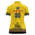 Custom Romania Rugby Women Polo Shirt Yellow Version Retro Style - Wonder Print Shop
