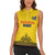 Custom Romania Rugby Women Sleeveless Polo Shirt Yellow Version Retro Style - Wonder Print Shop