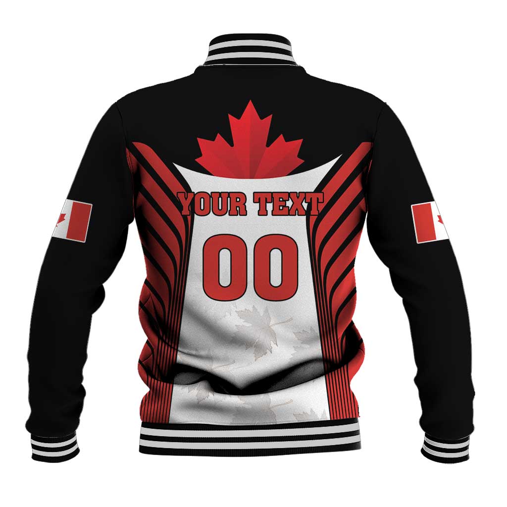 Custom Canada Hockey Baseball Jacket Moose Playing Ice Hockey