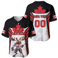 Custom Canada Hockey Baseball Jersey Moose Playing Ice Hockey