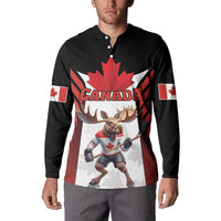 Custom Canada Hockey Button Sweatshirt Moose Playing Ice Hockey