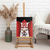 Custom Canada Hockey Canvas Wall Art Moose Playing Ice Hockey