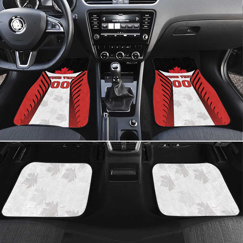 Custom Canada Hockey Car Mats Moose Playing Ice Hockey