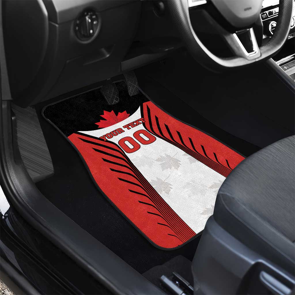Custom Canada Hockey Car Mats Moose Playing Ice Hockey
