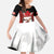 Custom Canada Hockey Family Matching Off The Shoulder Long Sleeve Dress and Hawaiian Shirt Moose Playing Ice Hockey