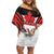 Custom Canada Hockey Family Matching Off Shoulder Short Dress and Hawaiian Shirt Moose Playing Ice Hockey