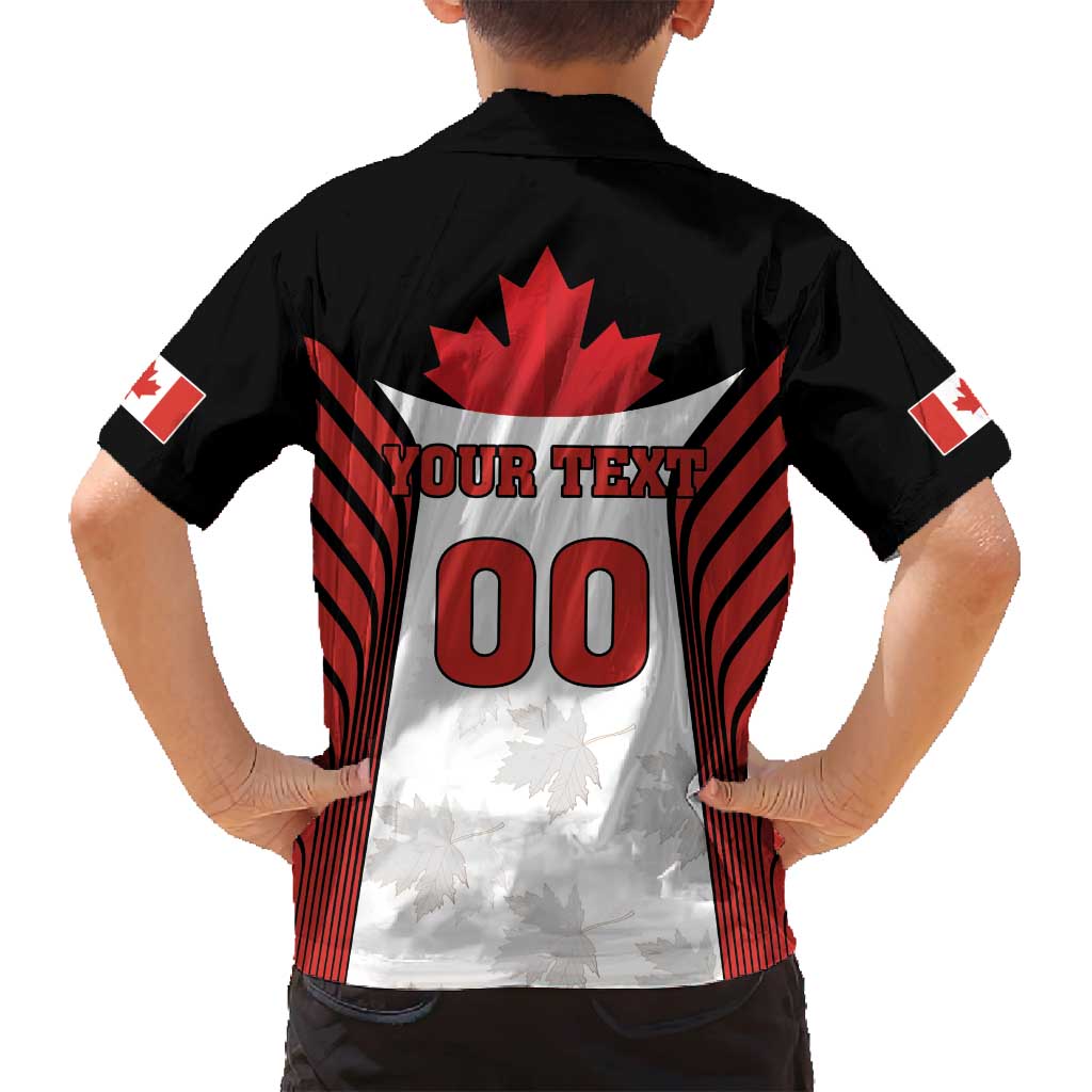 Custom Canada Hockey Family Matching Puletasi and Hawaiian Shirt Moose Playing Ice Hockey