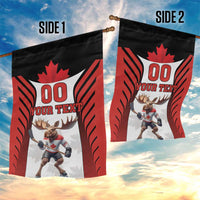Custom Canada Hockey Garden Flag Moose Playing Ice Hockey