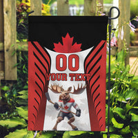 Custom Canada Hockey Garden Flag Moose Playing Ice Hockey