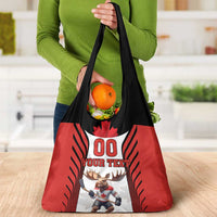 Custom Canada Hockey Grocery Bag Moose Playing Ice Hockey