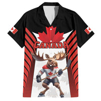 Custom Canada Hockey Hawaiian Shirt Moose Playing Ice Hockey