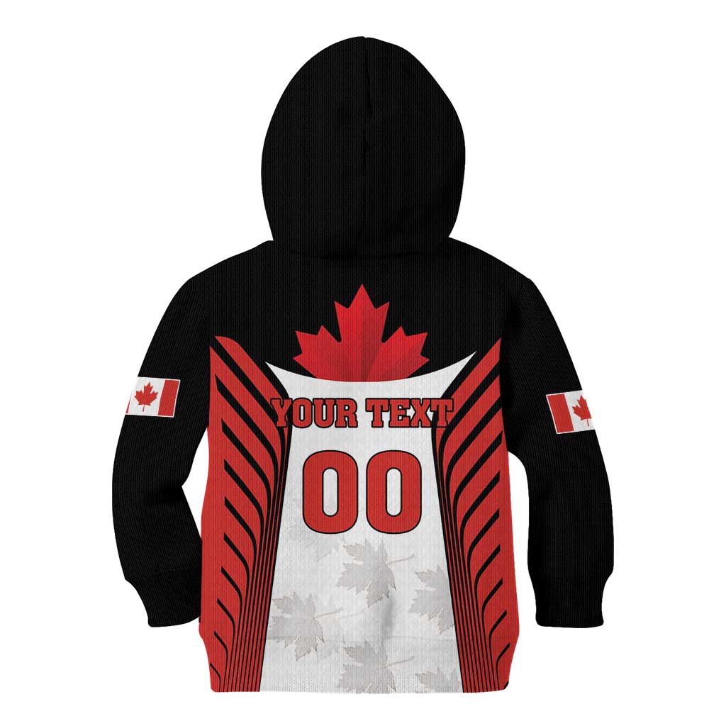 Custom Canada Hockey Kid Hoodie Moose Playing Ice Hockey