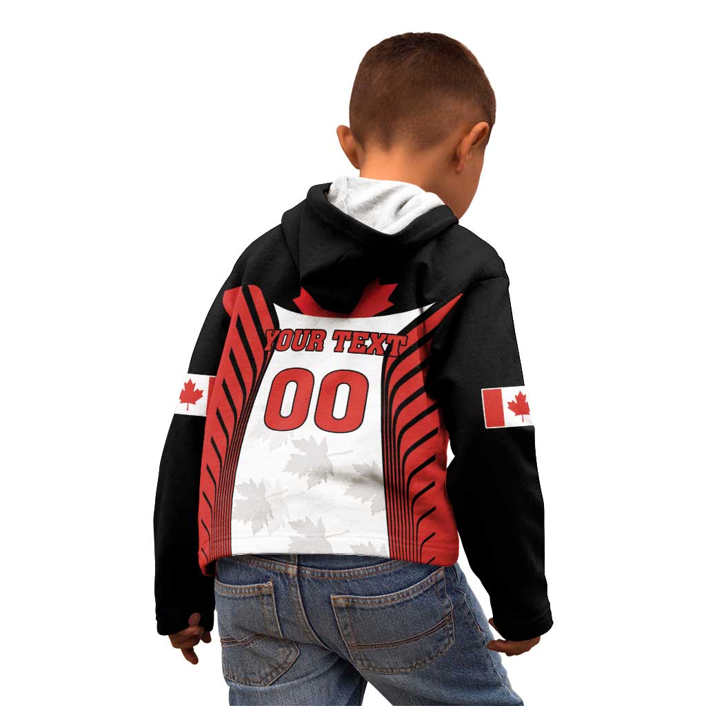 Custom Canada Hockey Kid Hoodie Moose Playing Ice Hockey