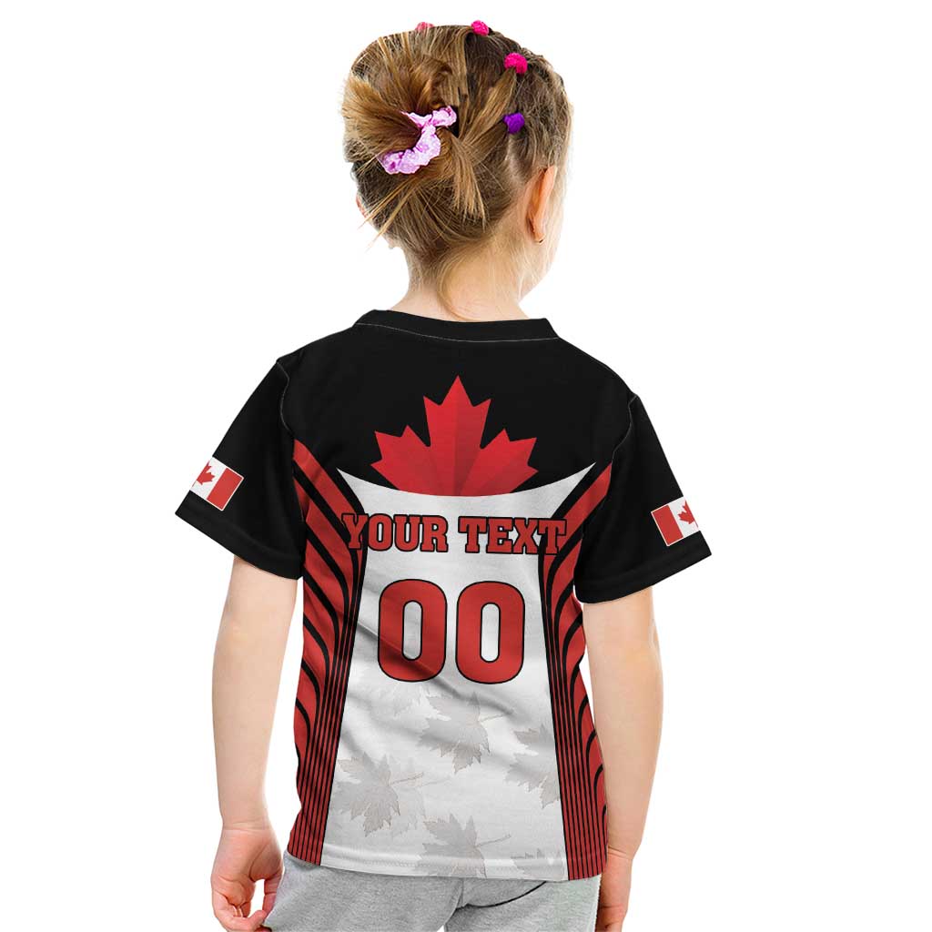 Custom Canada Hockey Kid T Shirt Moose Playing Ice Hockey