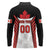 Custom Canada Hockey Long Sleeve Polo Shirt Moose Playing Ice Hockey