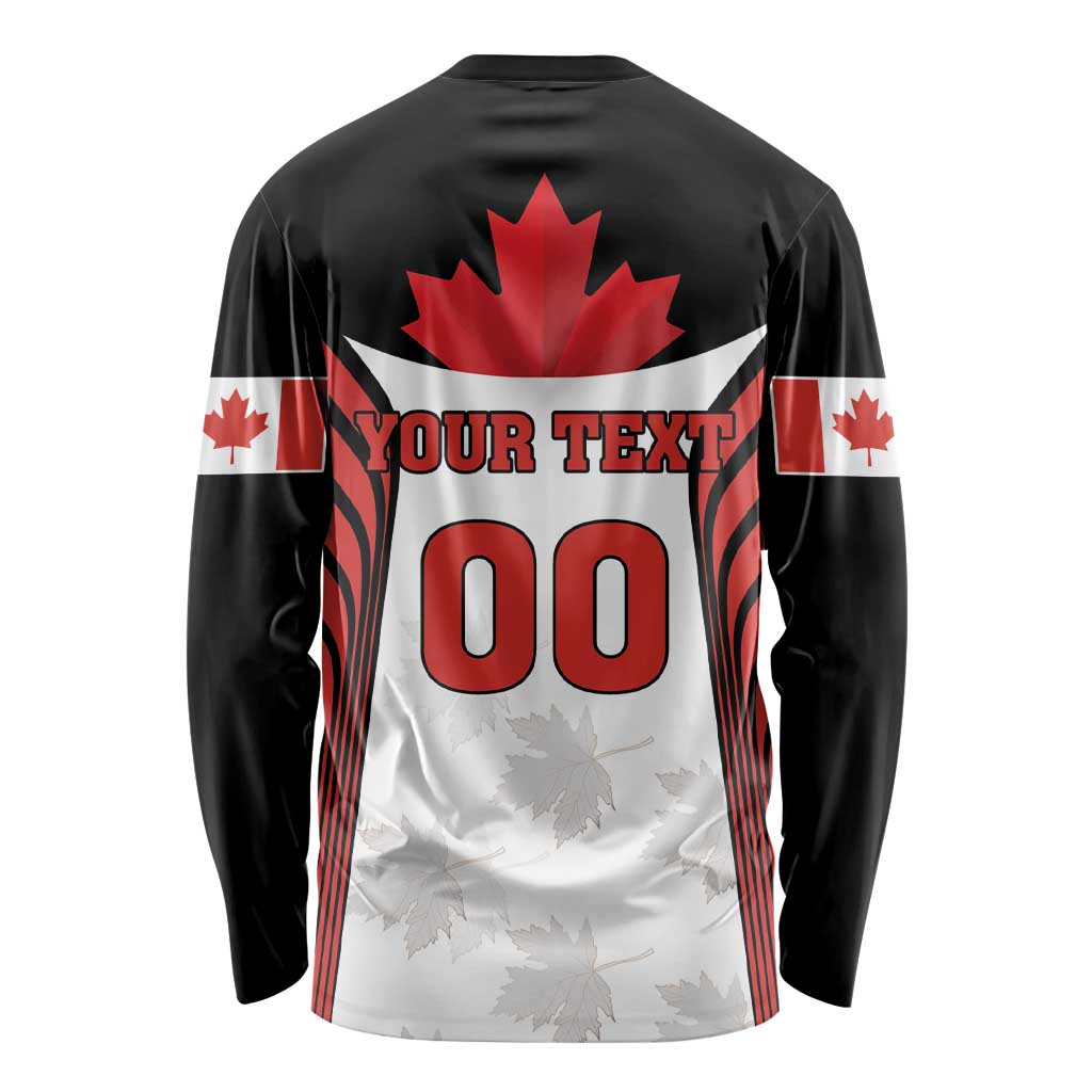 Custom Canada Hockey Long Sleeve Shirt Moose Playing Ice Hockey