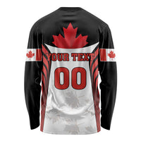 Custom Canada Hockey Long Sleeve Shirt Moose Playing Ice Hockey